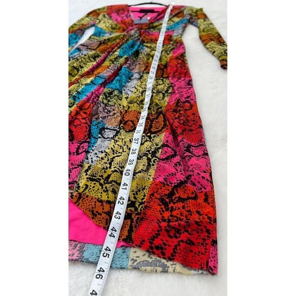 Le Superbe Baller Snake Print Long Sleeve Dress, Size S Multi Color NWT w/Flaw - Picture 8 of 12